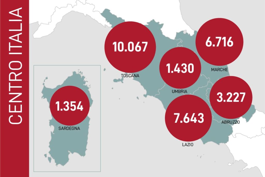 dati contagi coronavirus centro italia 25 maggio 2020