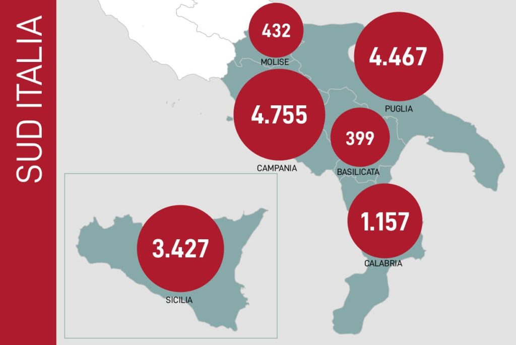 dati contagi coronavirus sud italia 25 maggio 2020