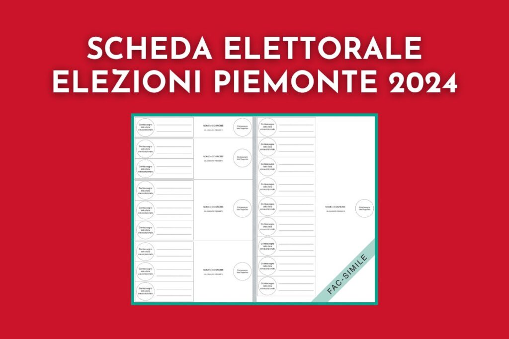 scheda elettorale elezioni piemonte 2024