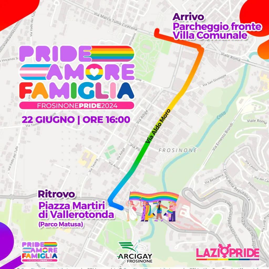 percorso lazio pride 22 giugno 2024