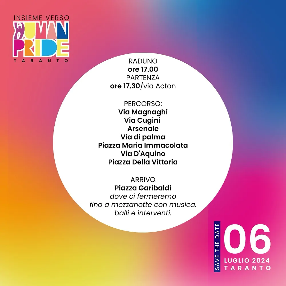 human pride taranto 2024 percorso