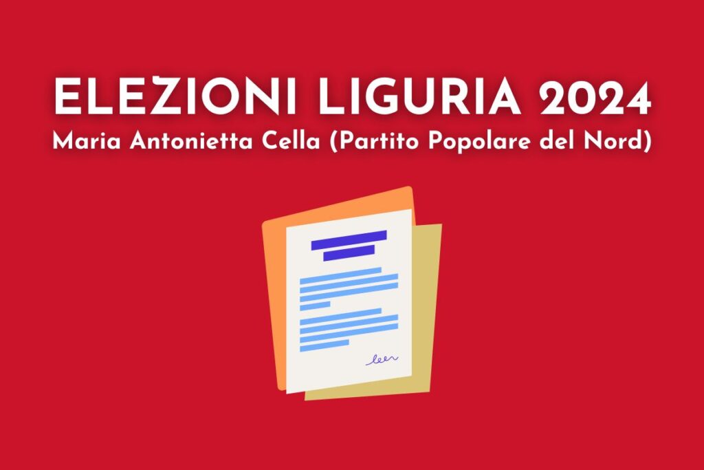 elezioni regionali liguria 2024 maria antonietta cella programma