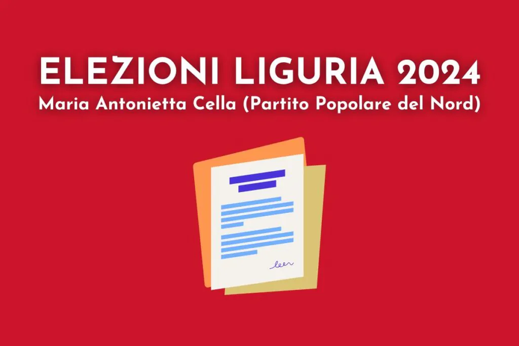 elezioni regionali liguria 2024 maria antonietta cella programma